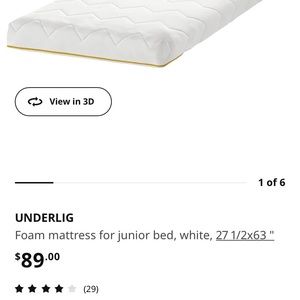 IKEA UNDERLIG foam mattress for junior bed